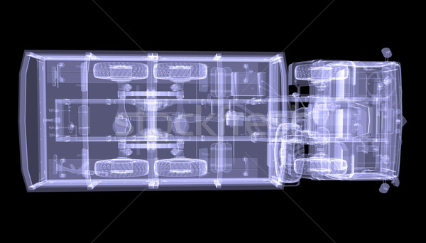 Groß LKW xray isoliert 3d render schwarz Stock foto © cherezoff