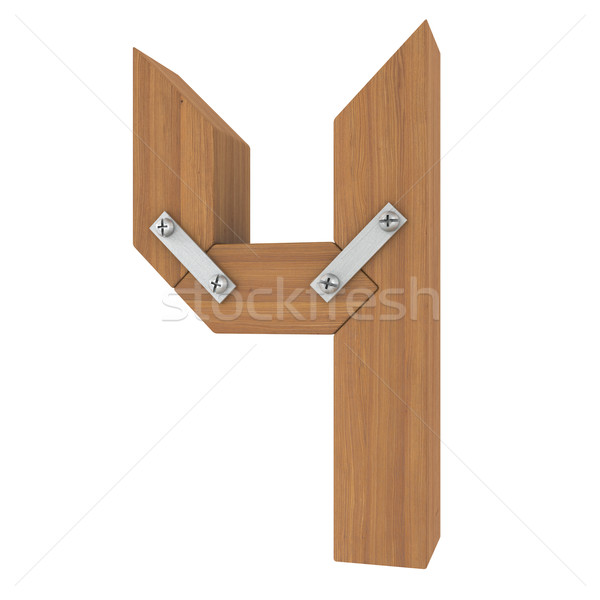 Wooden number four Stock photo © cherezoff