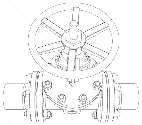 Industrial valve. Vector rendering of 3d Stock photo © cherezoff