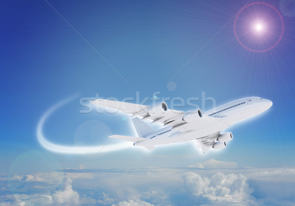 Jet flying in sky Stock photo © cherezoff
