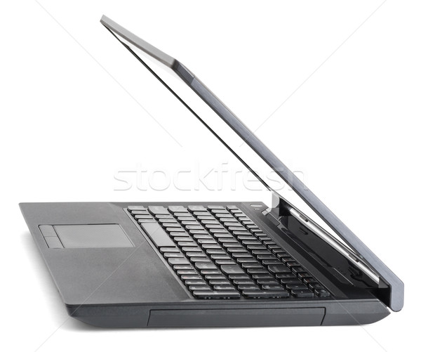 Siyah dizüstü bilgisayar beyaz açmak boş ekran Stok fotoğraf © cherezoff
