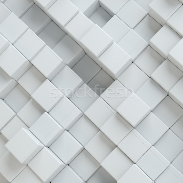 Streszczenie biały bloków szablon projektu 3d ilustracji Zdjęcia stock © cherezoff