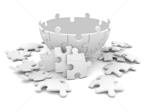 Sphere consisting of puzzles Stock photo © cherezoff