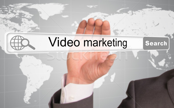 Kéz tart böngésző szavak videó marketing Stock fotó © cherezoff