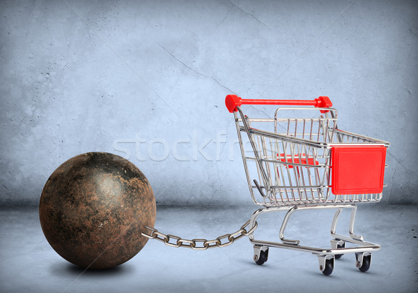 Iron ball with shopping cart Stock photo © cherezoff