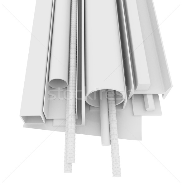 Weiß Edelstahl Produkte isoliert 3D Rendering Stock foto © cherezoff
