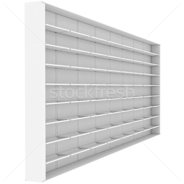 Nagy fehér polcok 3d render izolált üzlet Stock fotó © cherezoff