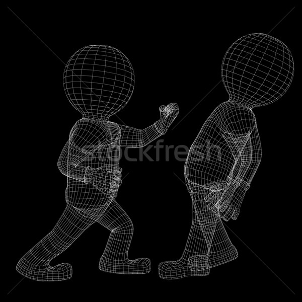 Two wire-frame men in single combat Stock photo © cherezoff