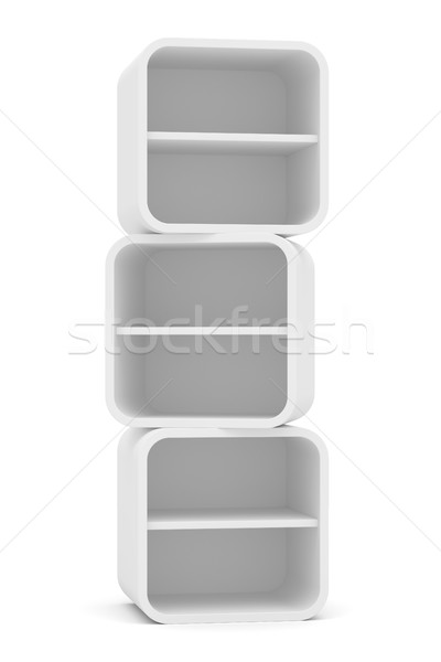 Empty rounded retail shelves. Front view Stock photo © cherezoff