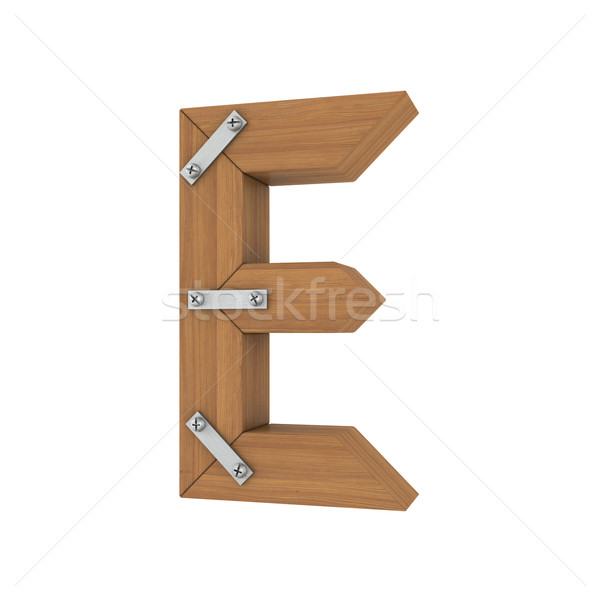 Wooden letter E Stock photo © cherezoff