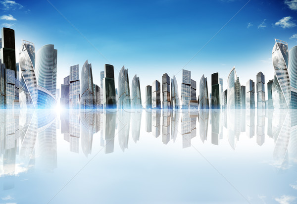 Cityscape with reflexion Stock photo © cherezoff