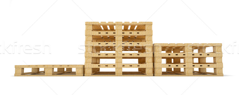 Winner pedestal of wooden pallet. Isolated Stock photo © cherezoff