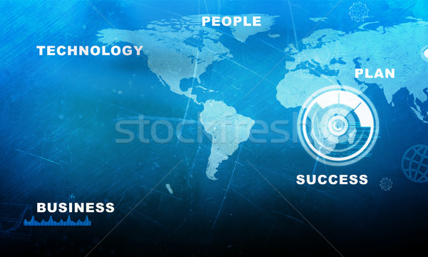 技術 模板 世界地圖 虛擬 分子 屏幕 商業照片 © cherezoff