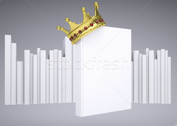 A white book and gold crown Stock photo © cherezoff