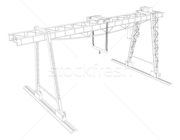 Gantry crane. Wire-frame. Vector Stock photo © cherezoff