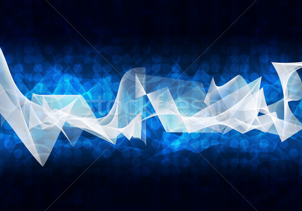 Glowing circles and waves. Hi-tech background Stock photo © cherezoff