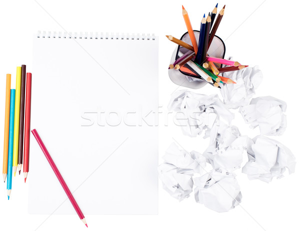 Paper with crumpled paper balls Stock photo © cherezoff