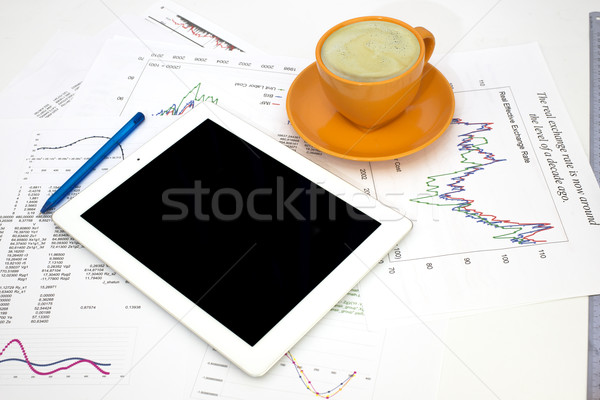 Tasse Kaffee Papier Graphen Business Stock foto © cherezoff