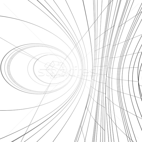 Wireframe spirală izolat face alb abstract Imagine de stoc © cherezoff