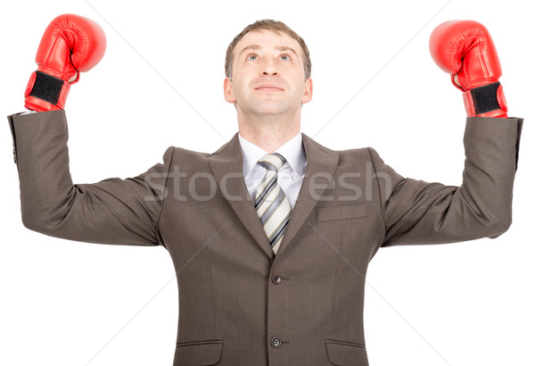 Businessman in boxing gloves Stock photo © cherezoff