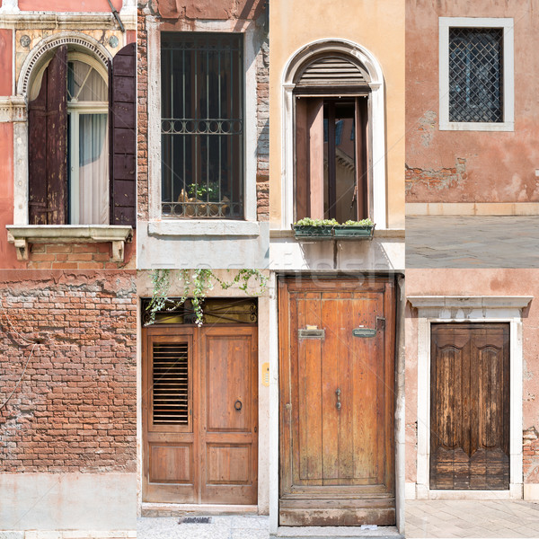 Collage of house doors and windows Stock photo © cherezoff