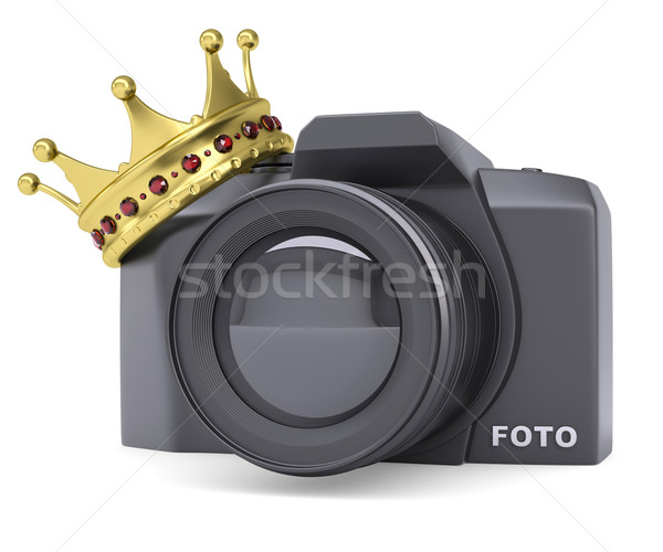 Professional camera and gold crown Stock photo © cherezoff