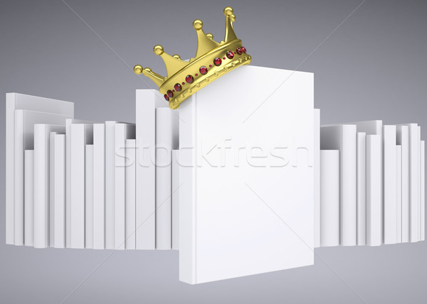 A white book and gold crown Stock photo © cherezoff