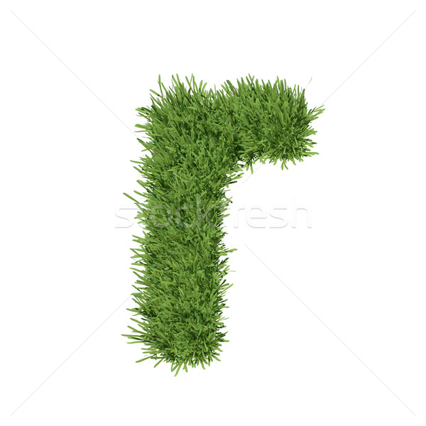 Scrisoare alfabet iarbă izolat face alb Imagine de stoc © cherezoff