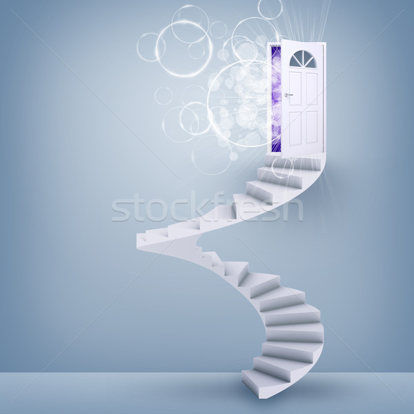 Spiral stairs and magic doors Stock photo © cherezoff