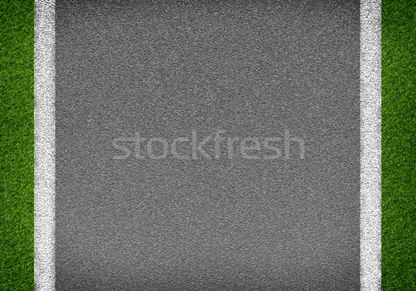 Aszfalt út textúra fehér vonalak fű Stock fotó © cherezoff