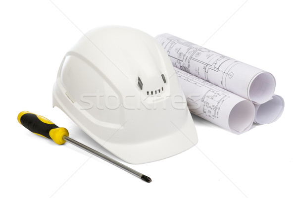Safety helmet and screwdriver  Stock photo © cherezoff