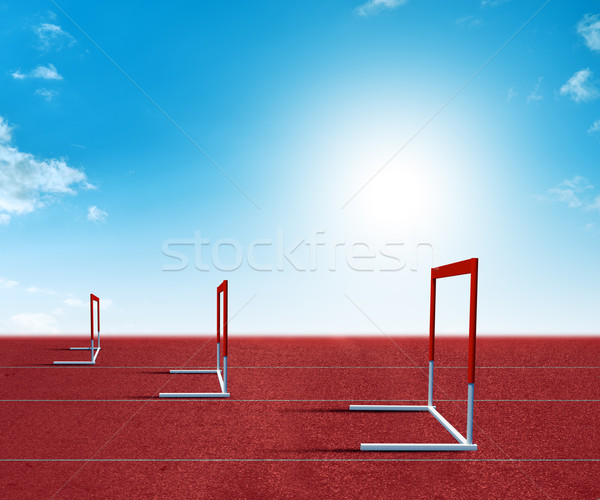 Barriers on treadmill stadium Stock photo © cherezoff
