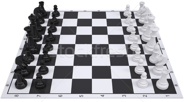 Xadrez tabuleiro de xadrez isolado tornar branco equipe Foto stock © cherezoff