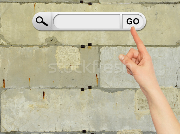 Human hand indicates the search bar in browser Stock photo © cherezoff