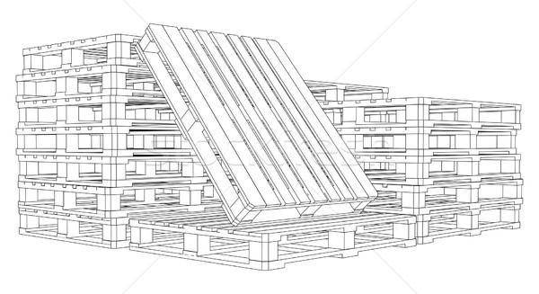 Stock photo: Set of pallets sketch