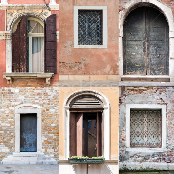 Collage of doors and windows Stock photo © cherezoff