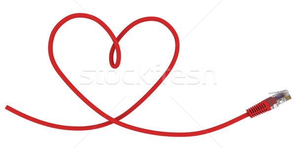 Network cable twisted in the shape of the heart. 3d rendering Stock photo © cherezoff
