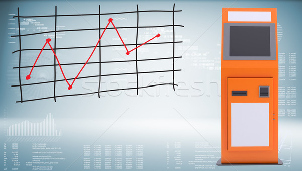 Digital touchscreen terminal and graph of price changes Stock photo © cherezoff