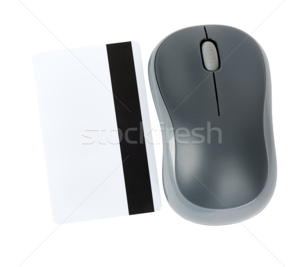 Stock photo: Computer mouse with credit card