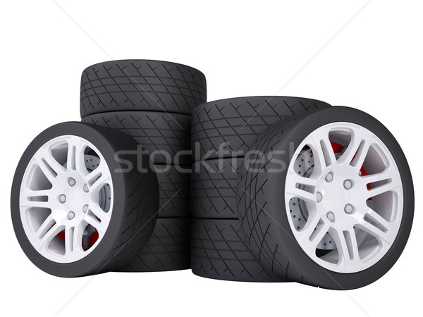 A stack of wheels with discs Stock photo © cherezoff