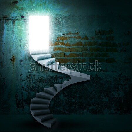 Spiral stairs and magic doors Stock photo © cherezoff