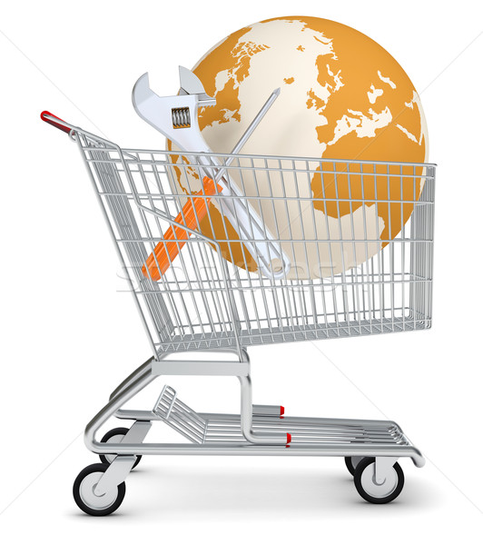 Earth and tools in shopping cart Stock photo © cherezoff