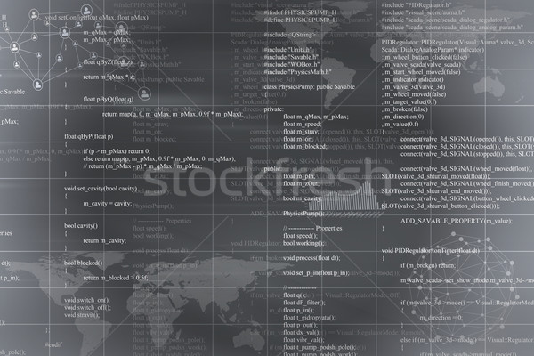 Gray abstract background with world map Stock photo © cherezoff