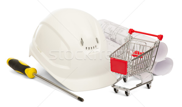 Construction helmet and shopping cart  Stock photo © cherezoff