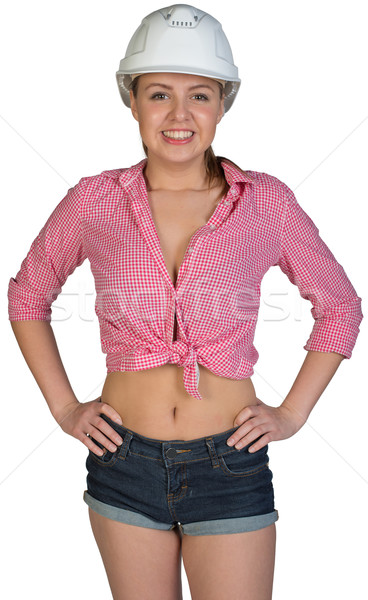 Woman in hard hat Stock photo © cherezoff