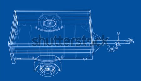 Wire-frame airplane. Front view. Vector illustration Stock photo © cherezoff