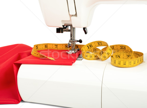 Sewing machine with fabric and tape Stock photo © cherezoff