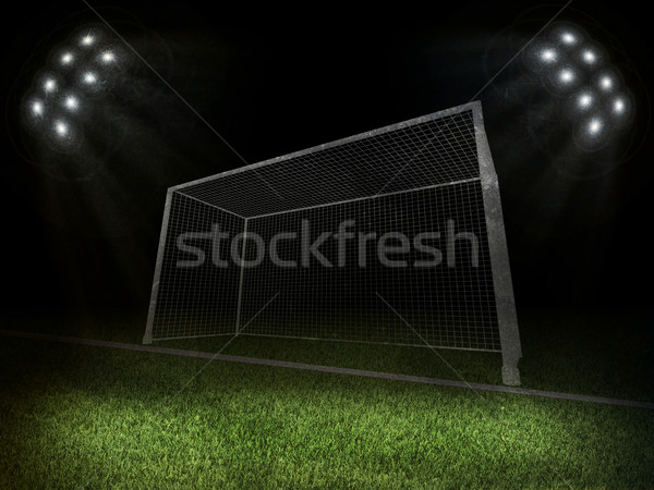 Beleuchtet Stadion grau hellen Lichter dunkel Stock foto © cherezoff
