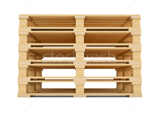 Euro pallets. Front view Stock photo © cherezoff