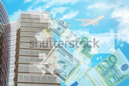 Paper airplane made of hundred dollar bill Stock photo © cherezoff